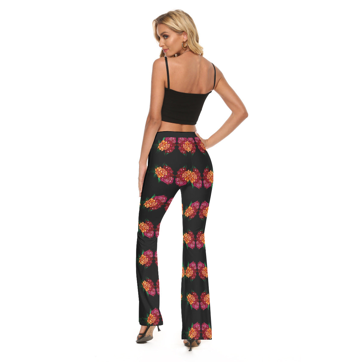 All-Over Print Women's High Elastic Flare Pants