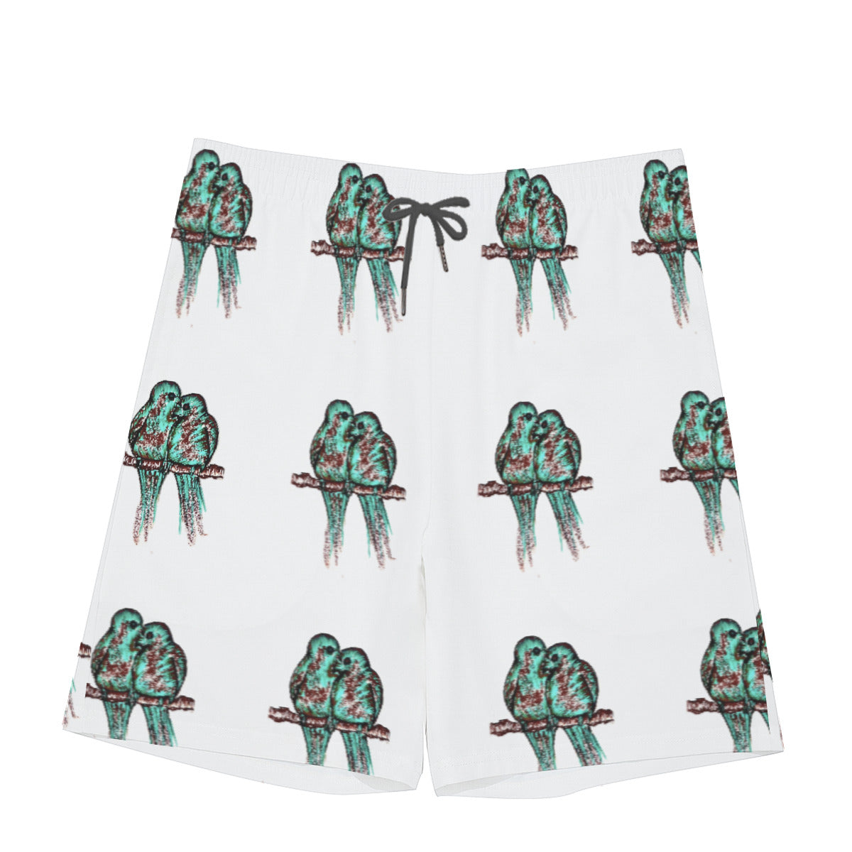 All-Over Print Men's Beach Shorts With Elastic Waist