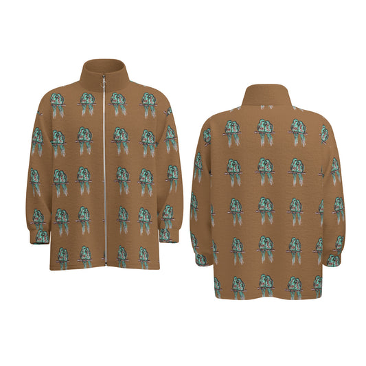 All-Over Print Unisex Stand Collar Zipped Jacket