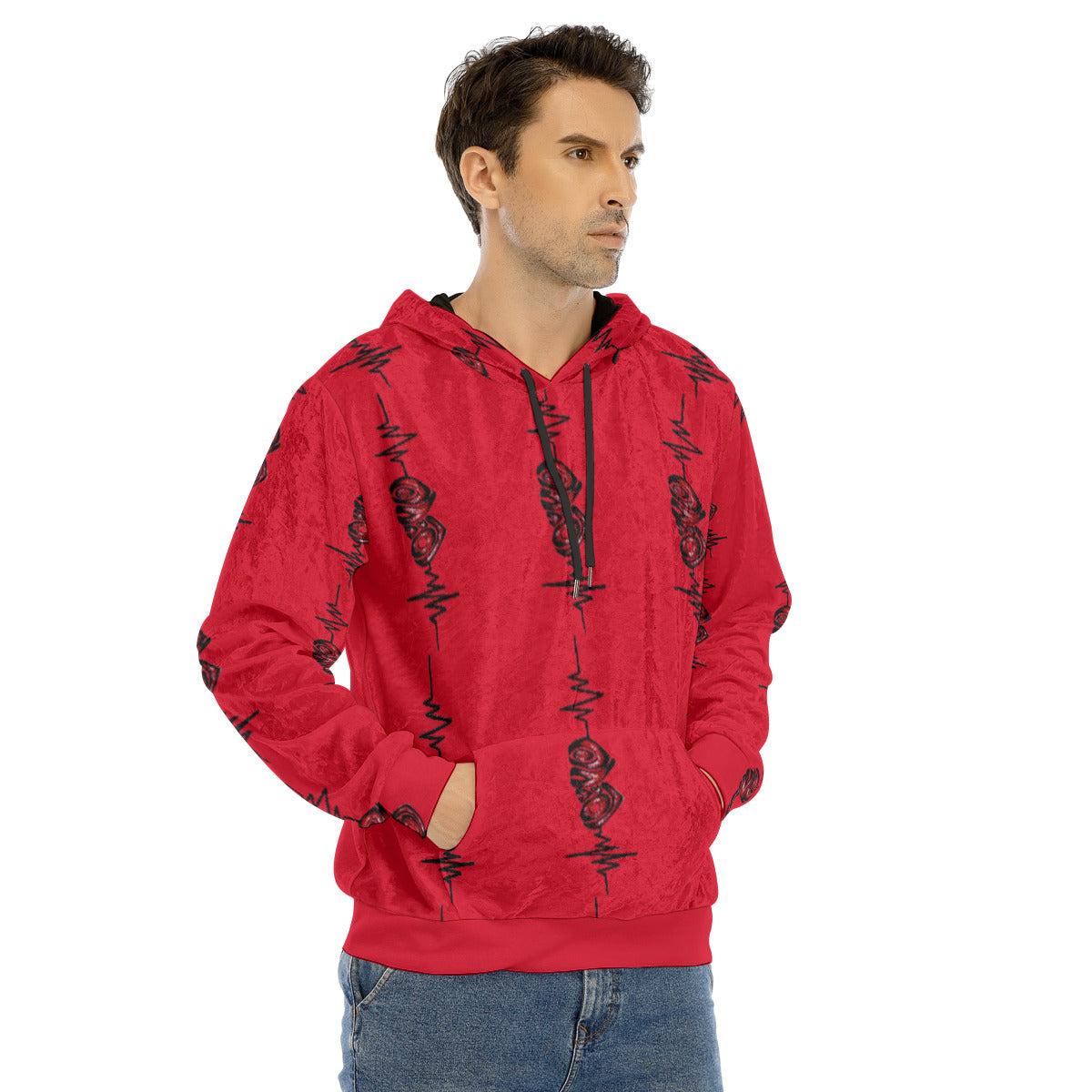 All-Over Print Men's Pullover Hoodie | Velvet