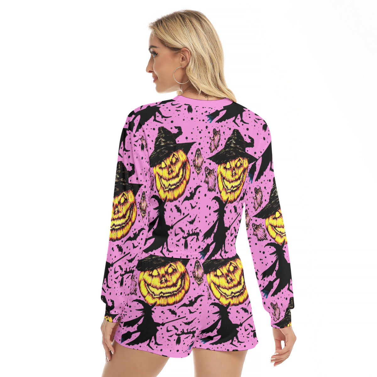 All-Over Print Women's Short Sweatshirt And Pants Suit