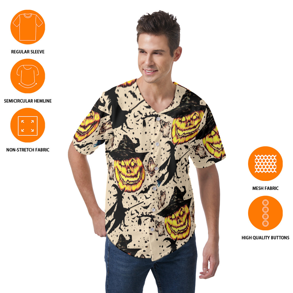 All-Over Print Men's Short Sleeve Baseball Jersey