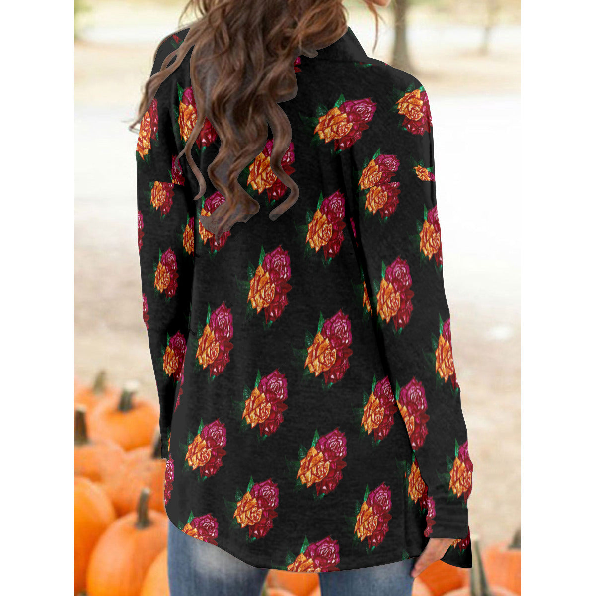 All-Over Print Women's Cardigan With Long Sleeve