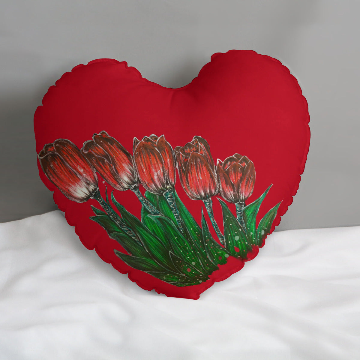 All-Over Print Heart-shaped pillow