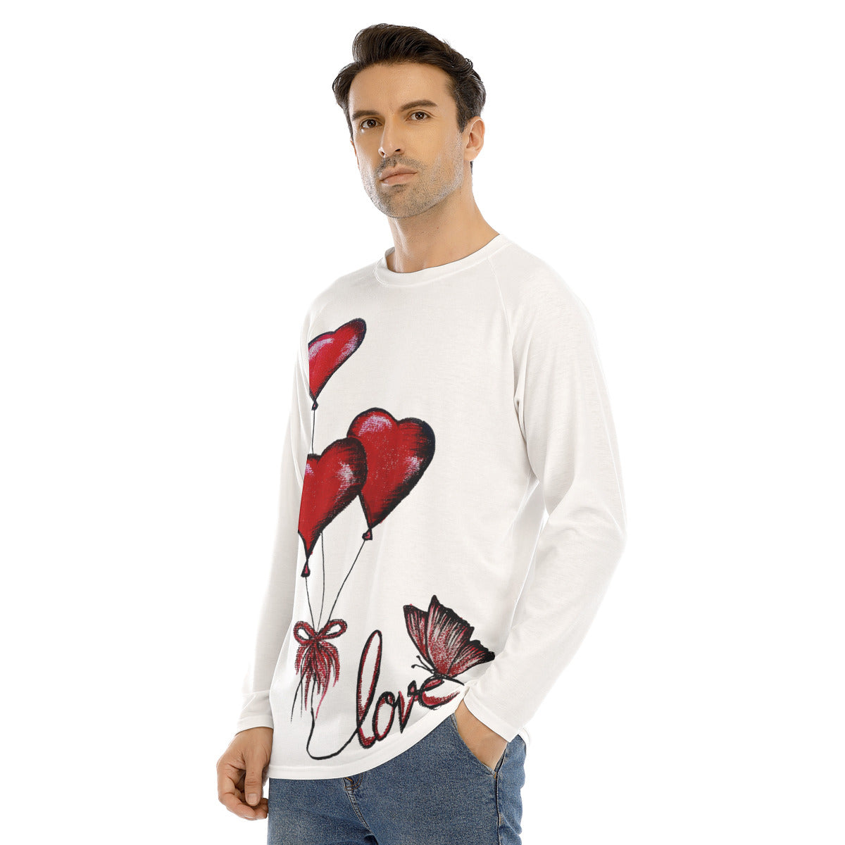 All-Over Print Men's Long Sleeve T-shirt With Raglan Sleeve