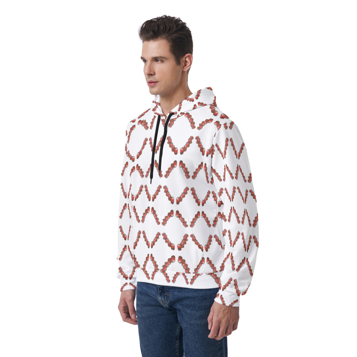 All-Over Print Men's Thicken Pullover Hoodie With Inner Hood