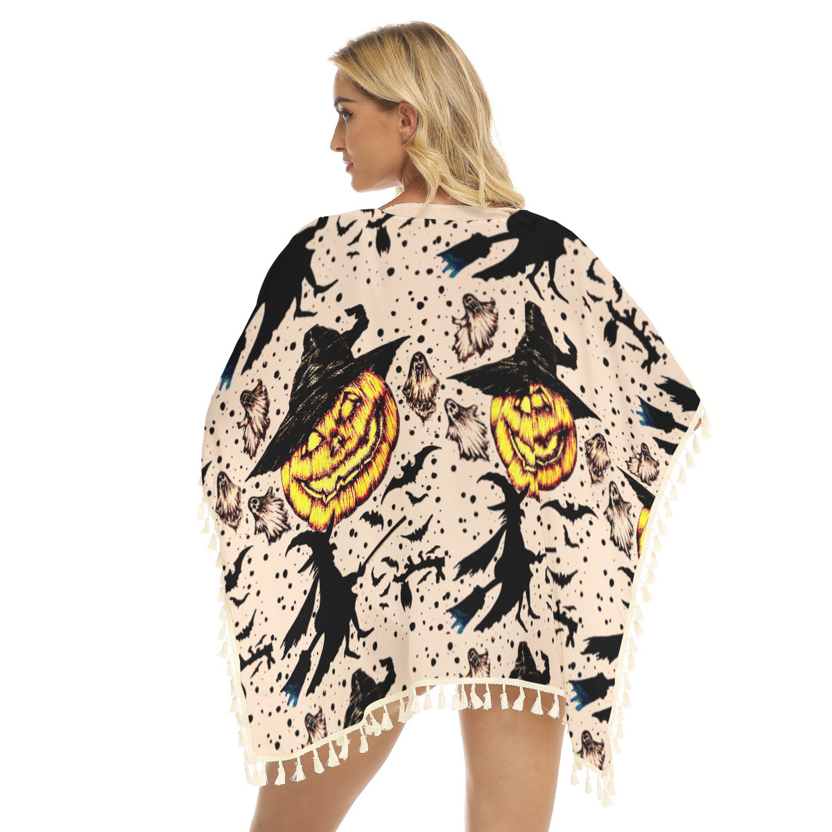 All-Over Print Women's Square Fringed Shawl