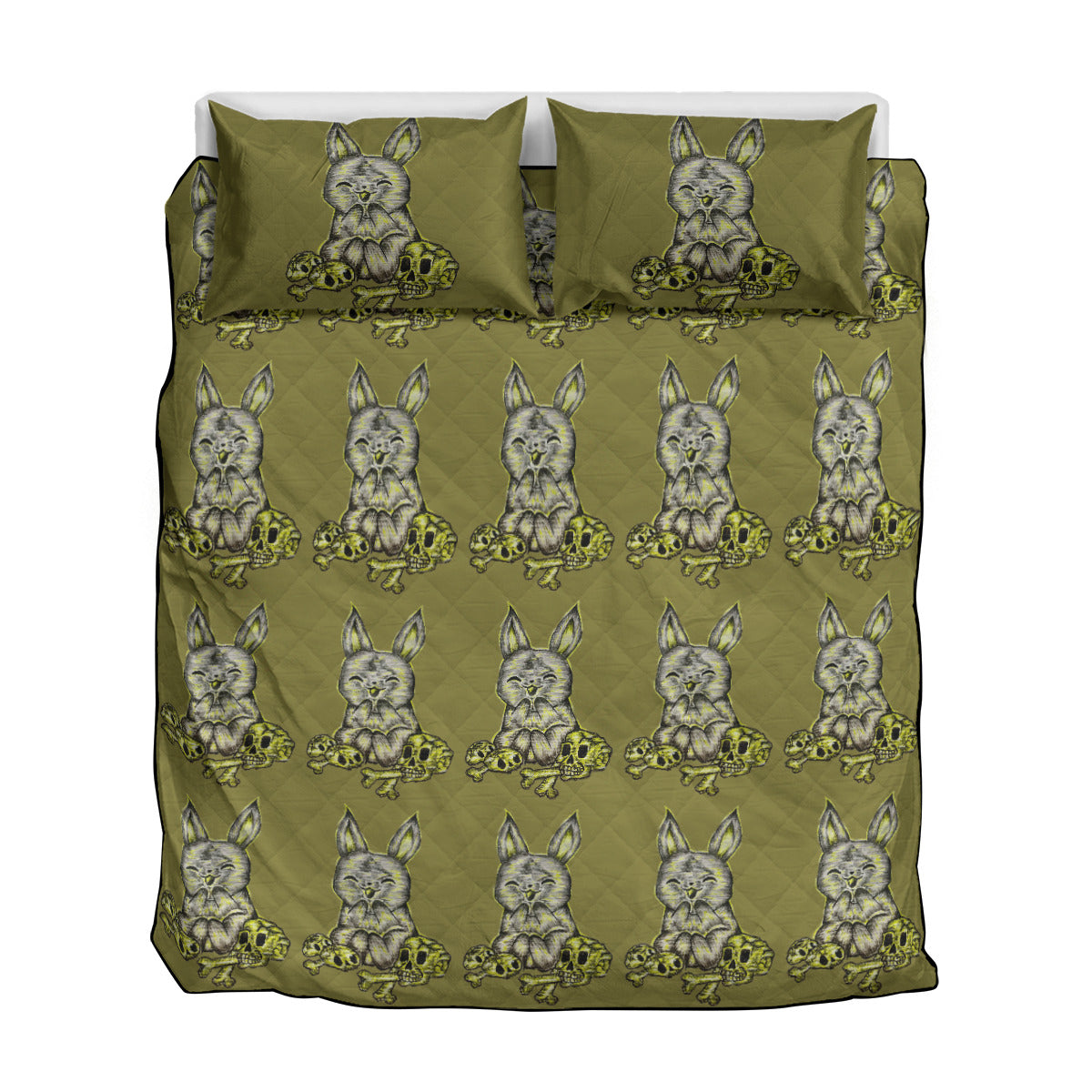Quilt & Pillow Cases With  Edge-wrapping Strips
