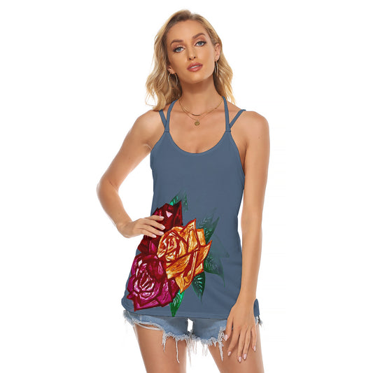 All-Over Print Women's Halter Top With Backless