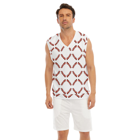 All-Over Print Men's Imitation Knitted V-neck Vest