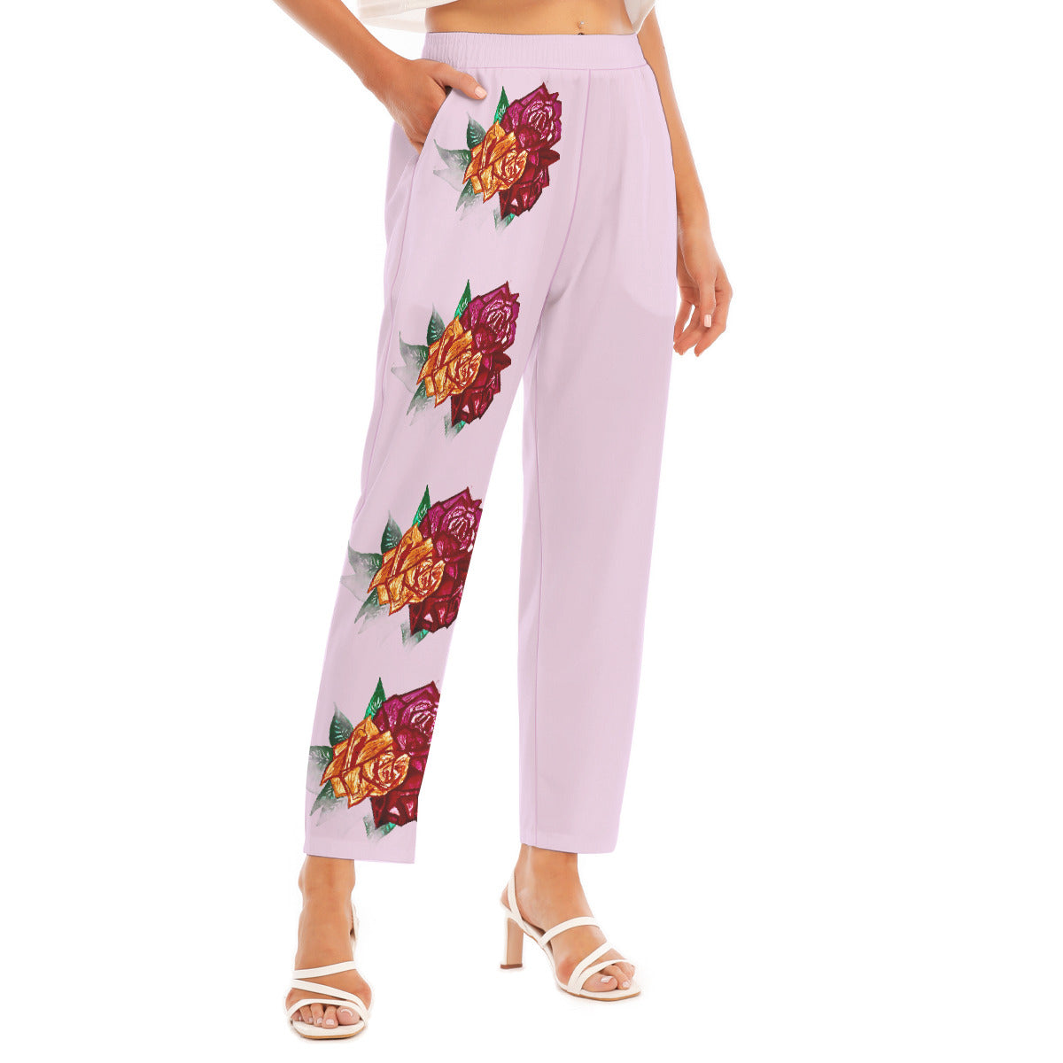 All-Over Print Women's Loose Straight-leg Pants