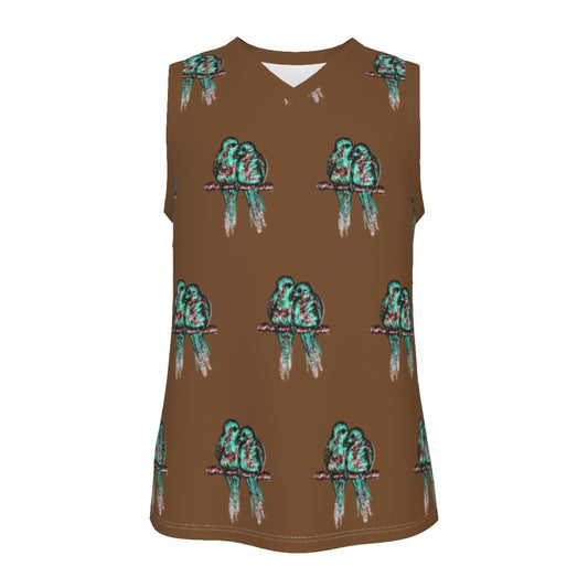 All-Over Print Men's V Neck Basketball Top