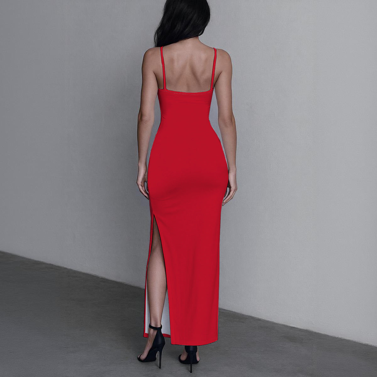 All-Over Print Women's Long Dress with Slit