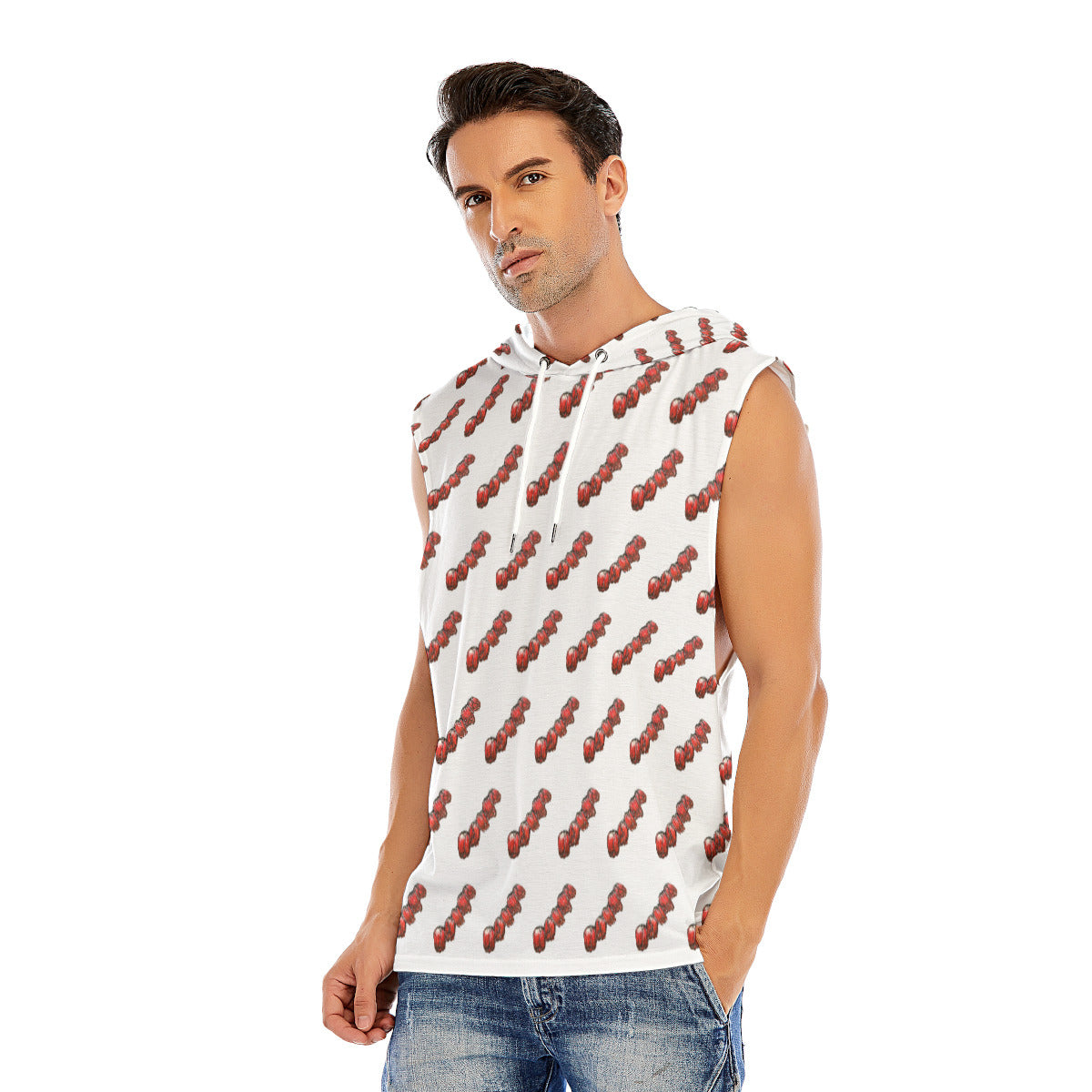 All-Over Print Men’s Sleeveless Pullover Hoodie