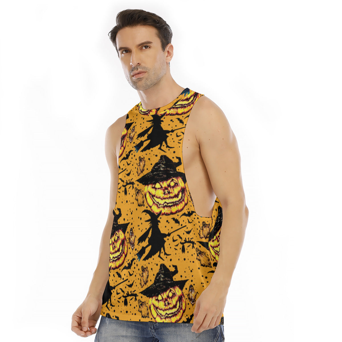 All-Over Print Men's O-neck Long Tank Top