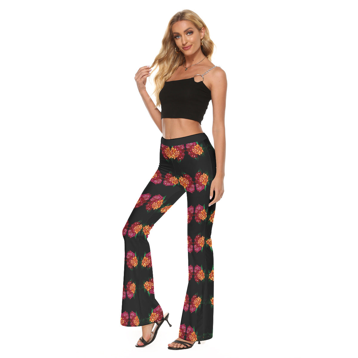 All-Over Print Women's High Elastic Flare Pants