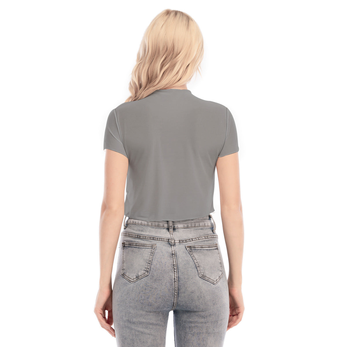 All-Over Print Women's Short Sleeves Mesh Crop Top