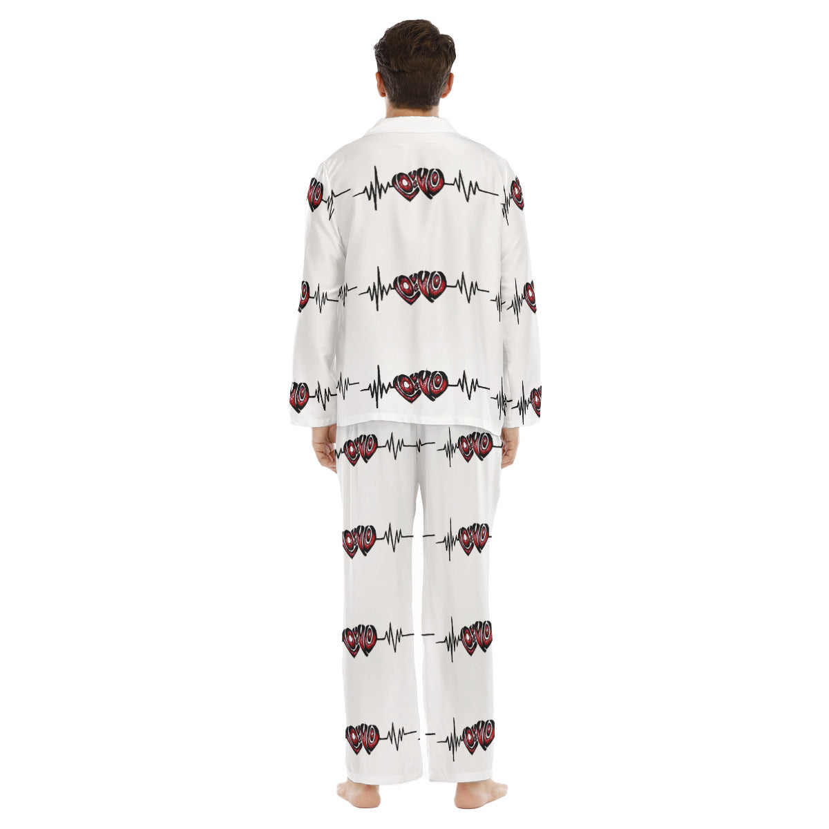 All-Over Print Men's Lapel Pajama Set
