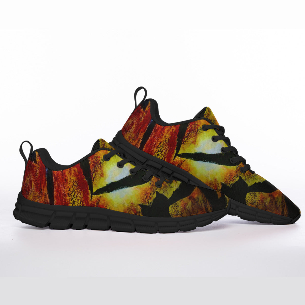 All-Over Print Men's Sports Shoes With Black Sole