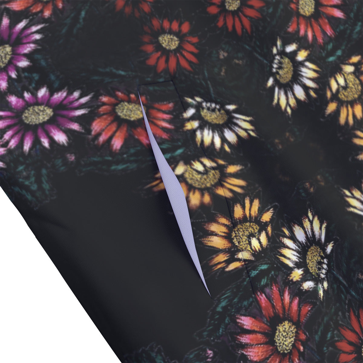 All-Over Print Unisex Stand Collar Black Lining Jacket