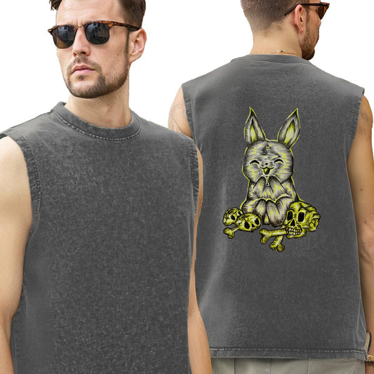Washed Cotton Sleeveless T-ShirtFor the USA|210GSM Cotton DTF