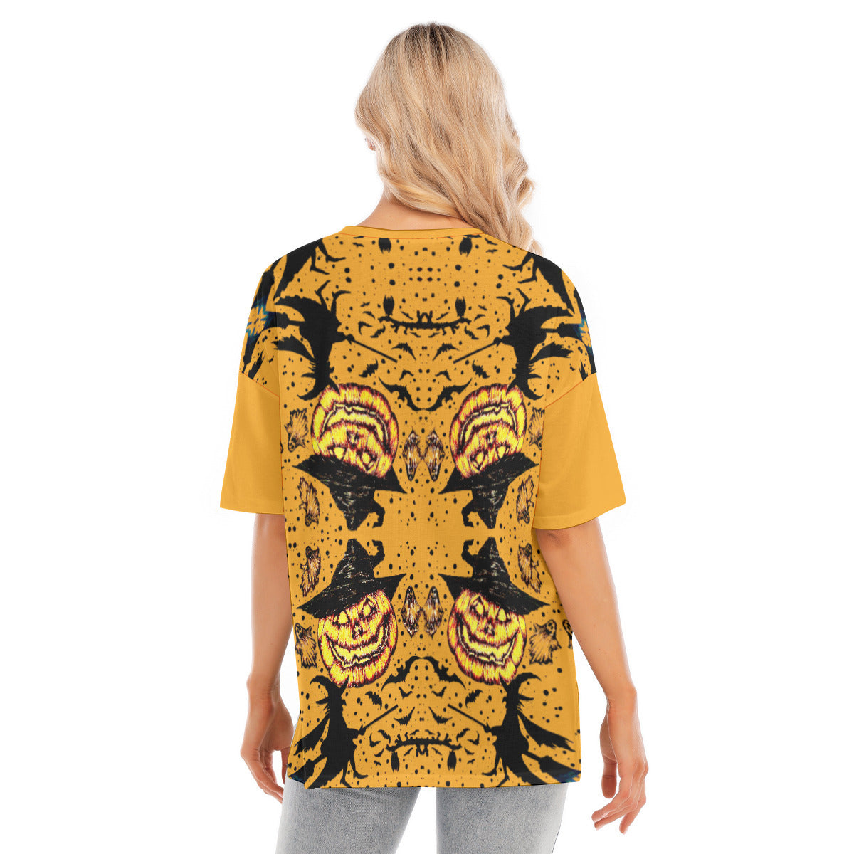 All-Over Print Women's Short Sleeves T-shirt With Hem Split