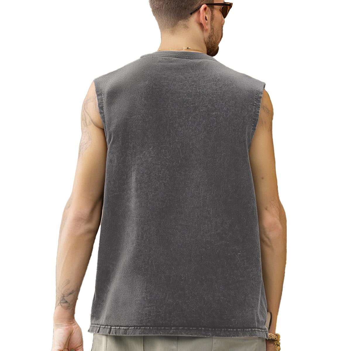 Washed Cotton Sleeveless T-ShirtFor the USA|210GSM Cotton DTF