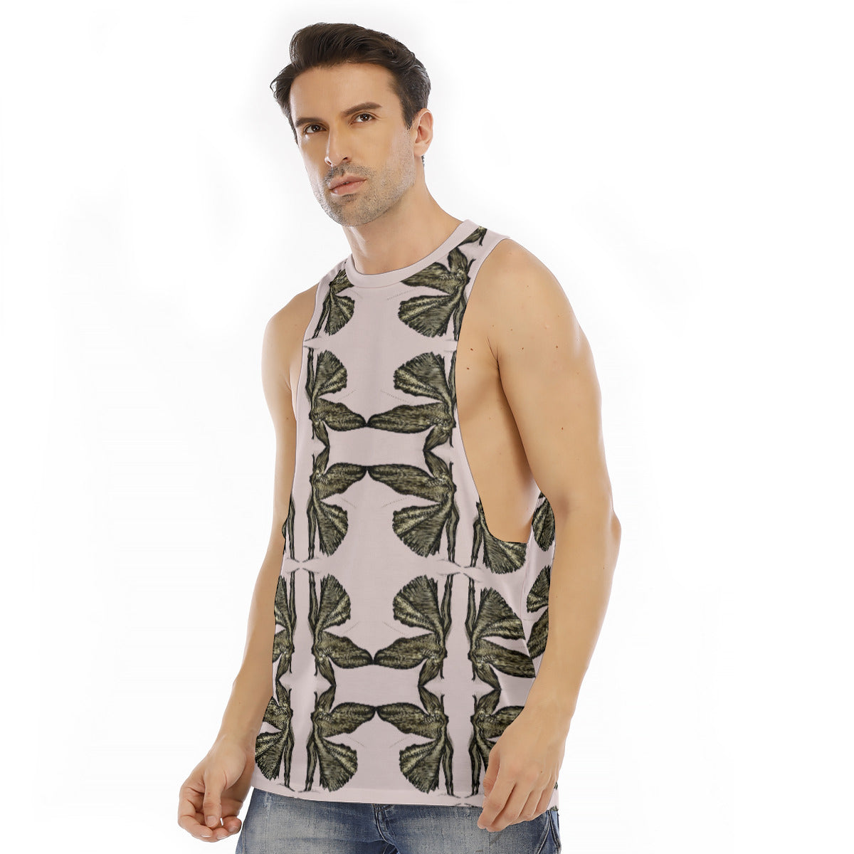 All-Over Print Men's O-neck Long Tank Top