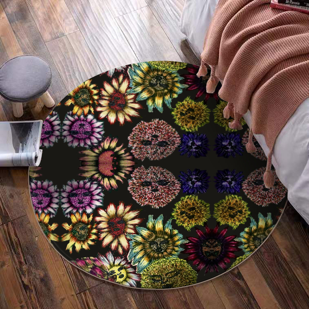 Foldable round mat