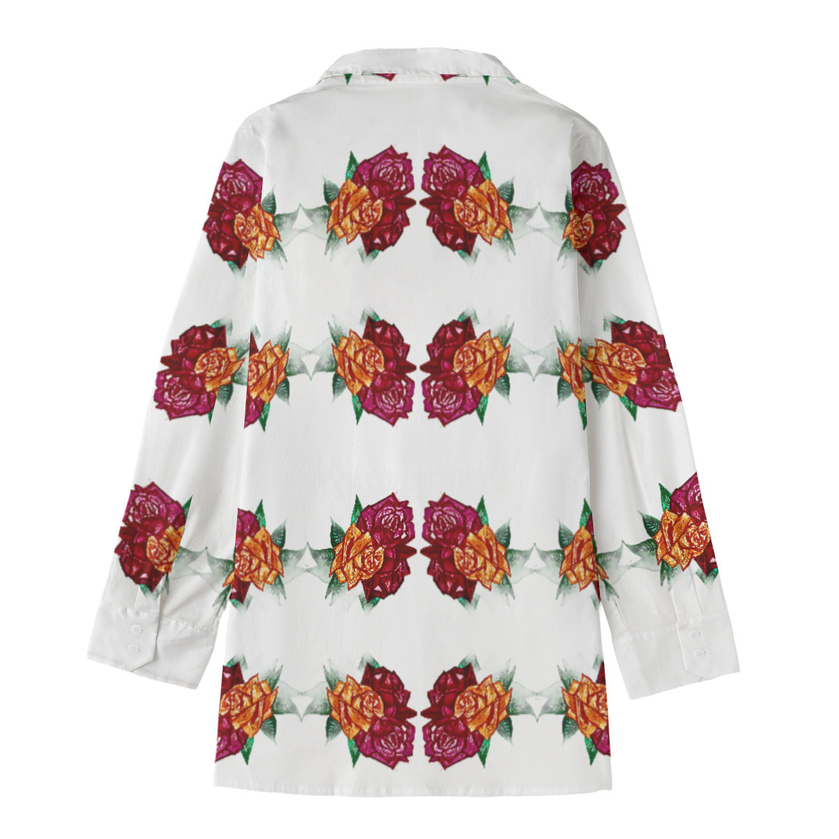 All-Over Print Women's Long Shirt |115GSM Cotton poplin
