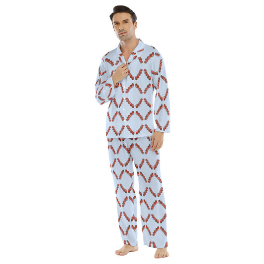 All-Over Print Men's Lapel Pajama Set