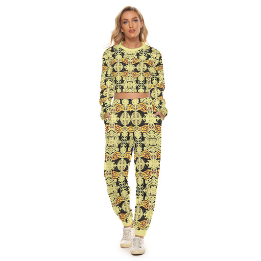 All-Over Print Women's Crop Sweatshirt Suit