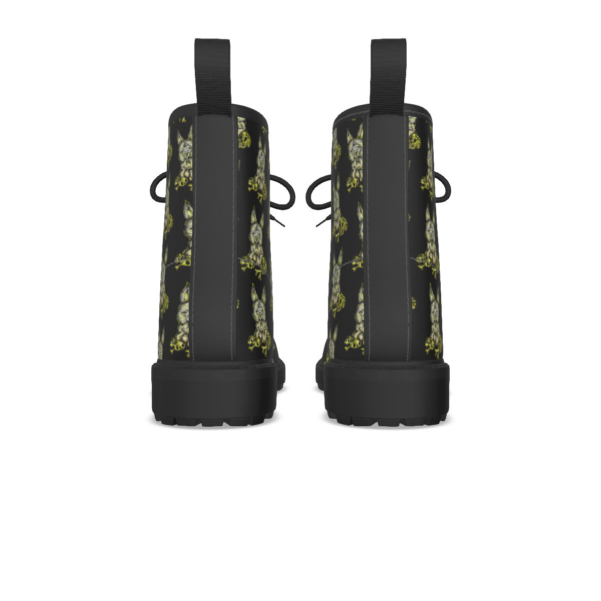 All-Over Print Women's Martin Short Boots With Black Bottom
