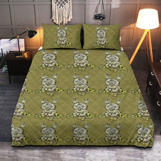 Quilt & Pillow Cases With  Edge-wrapping Strips