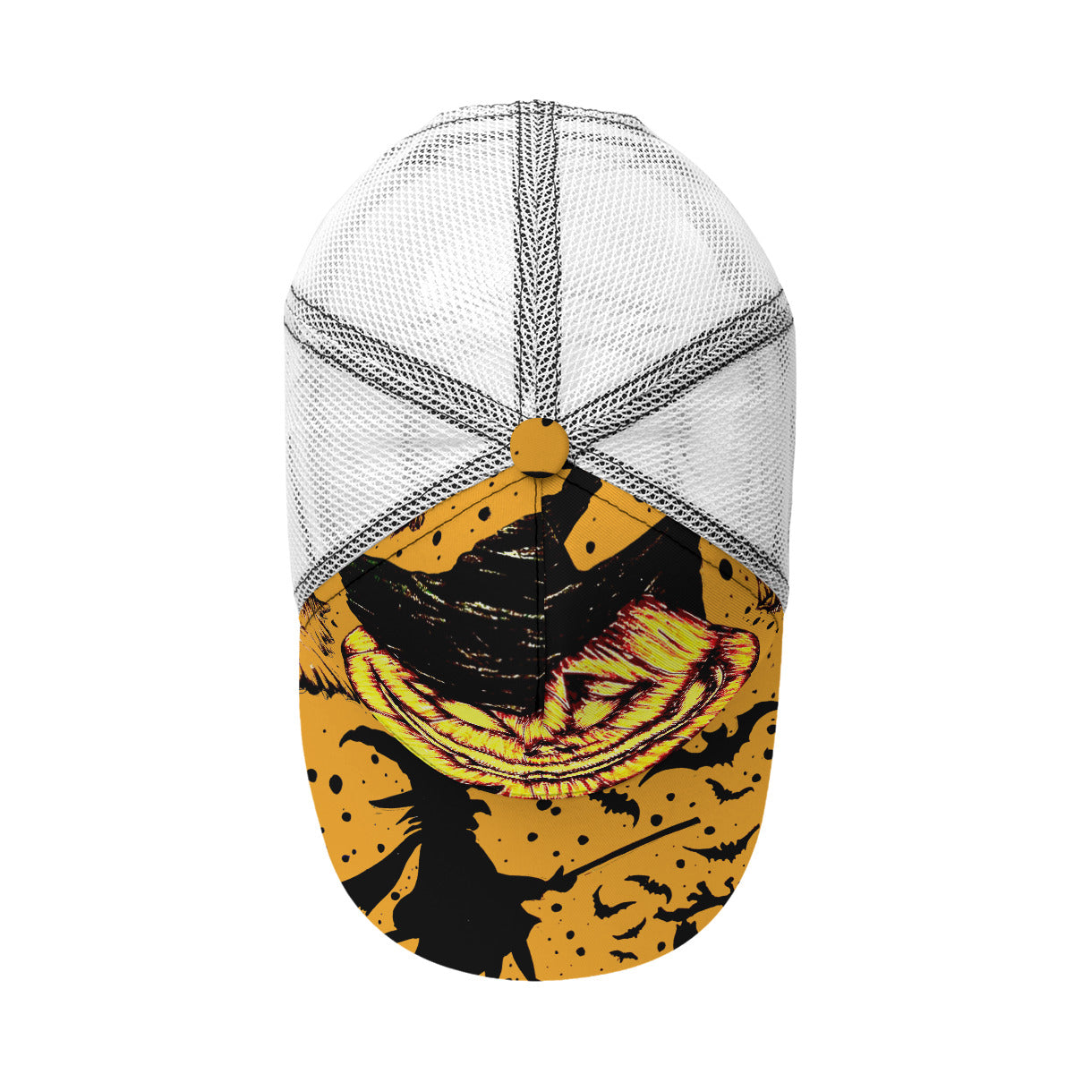 All-Over Print Black Buckle Peaked Mesh Cap With Box