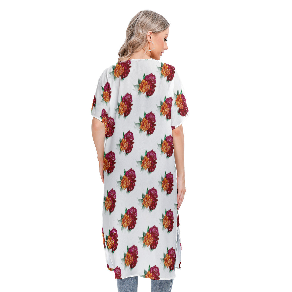 All-Over Print Women's Short Sleeve Cardigan