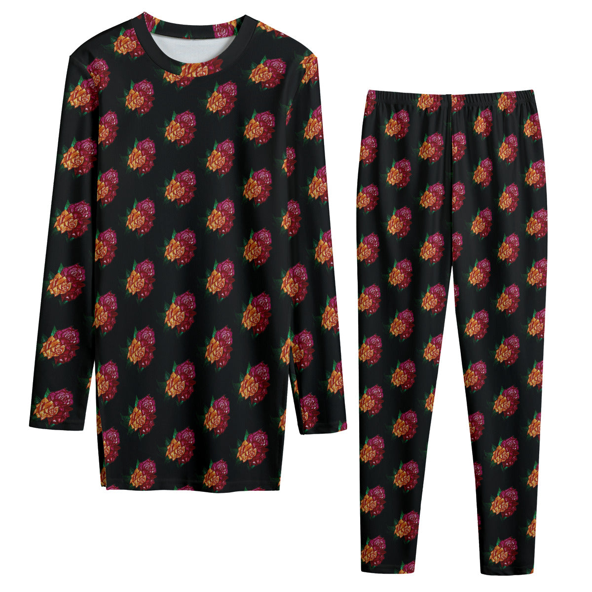 All-Over Print Women's Side Split T-shirt Set
