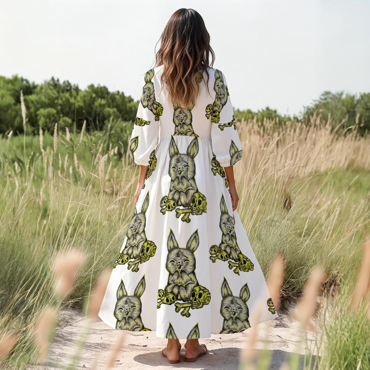 All-Over Print Women's Long Sleeve Dress