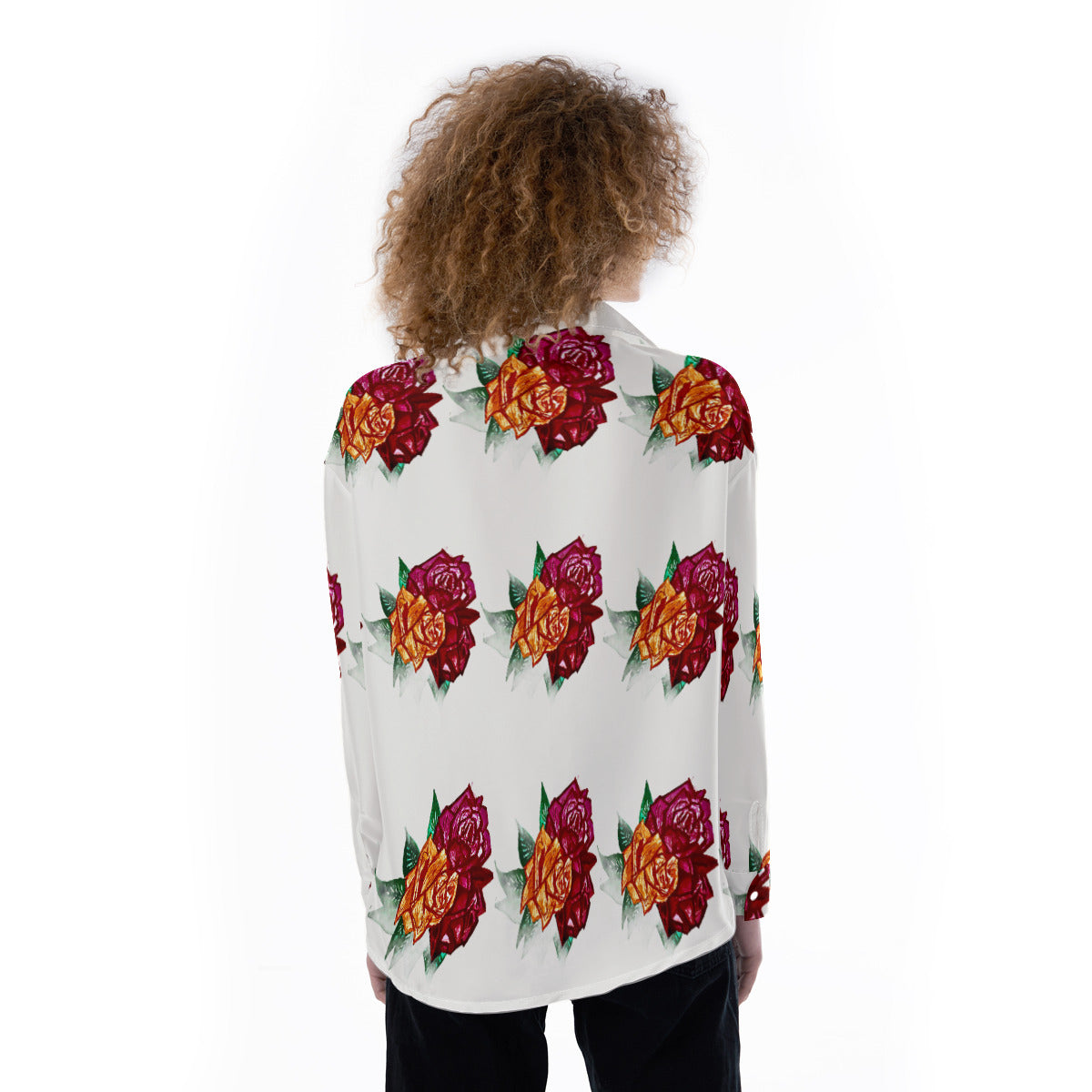 All-Over Print Women's Satin Shirt