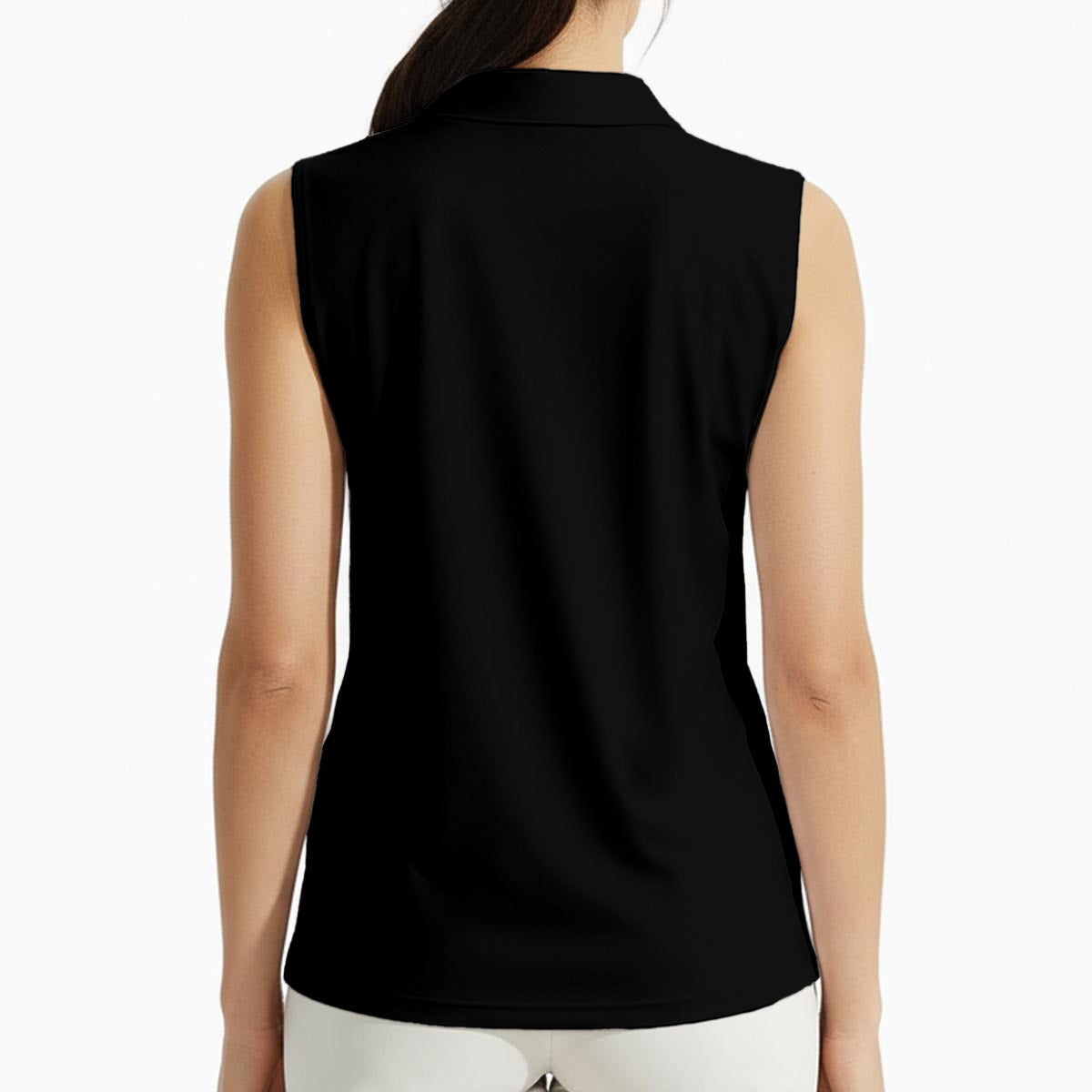 All-Over Print Women's High-Elastic Sleeveless Polo Shirt
