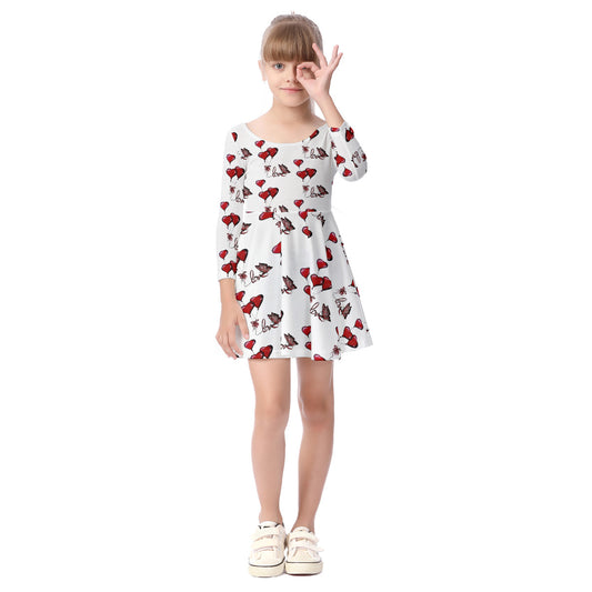 All-Over Print Kid's Long Sleeve Dress