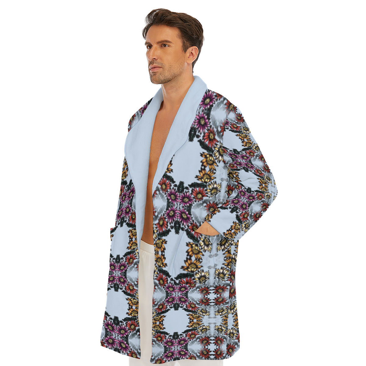 All-Over Print Men's Borg Fleece Robe