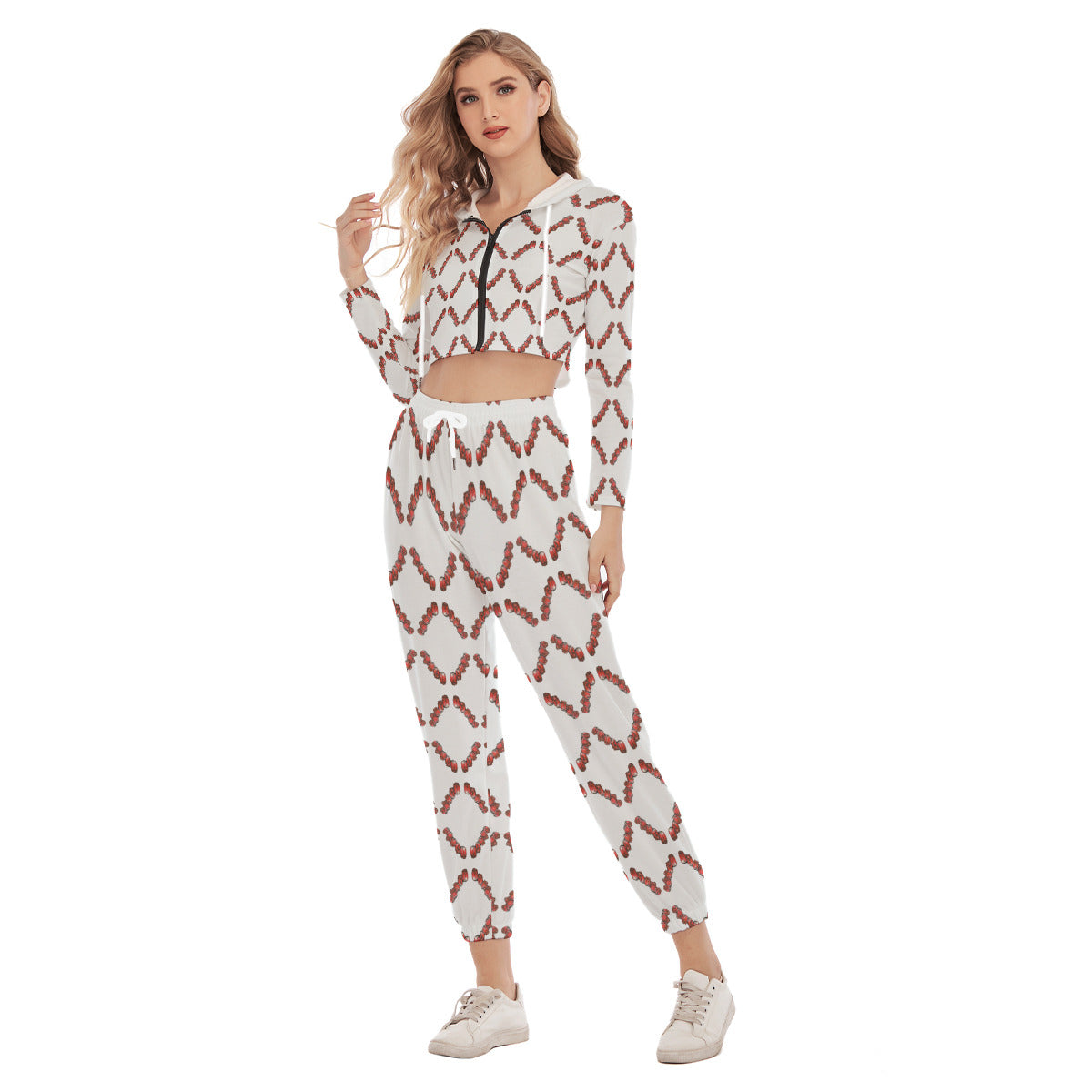All-Over Print Women's Crop Hoodie Sports Set