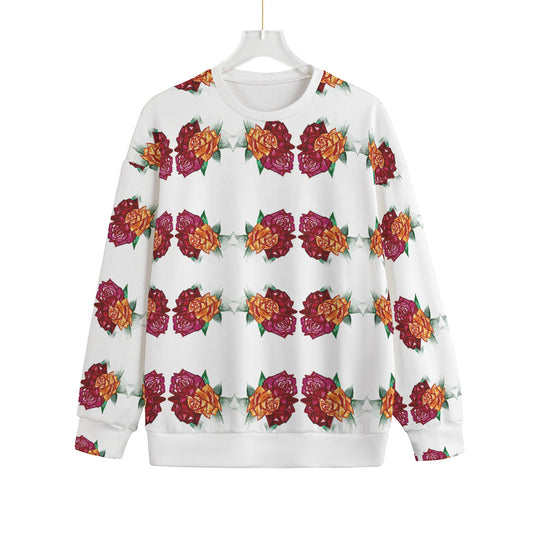 All-Over Print Unisex Drop-shoulder Knitted Fleece Sweater