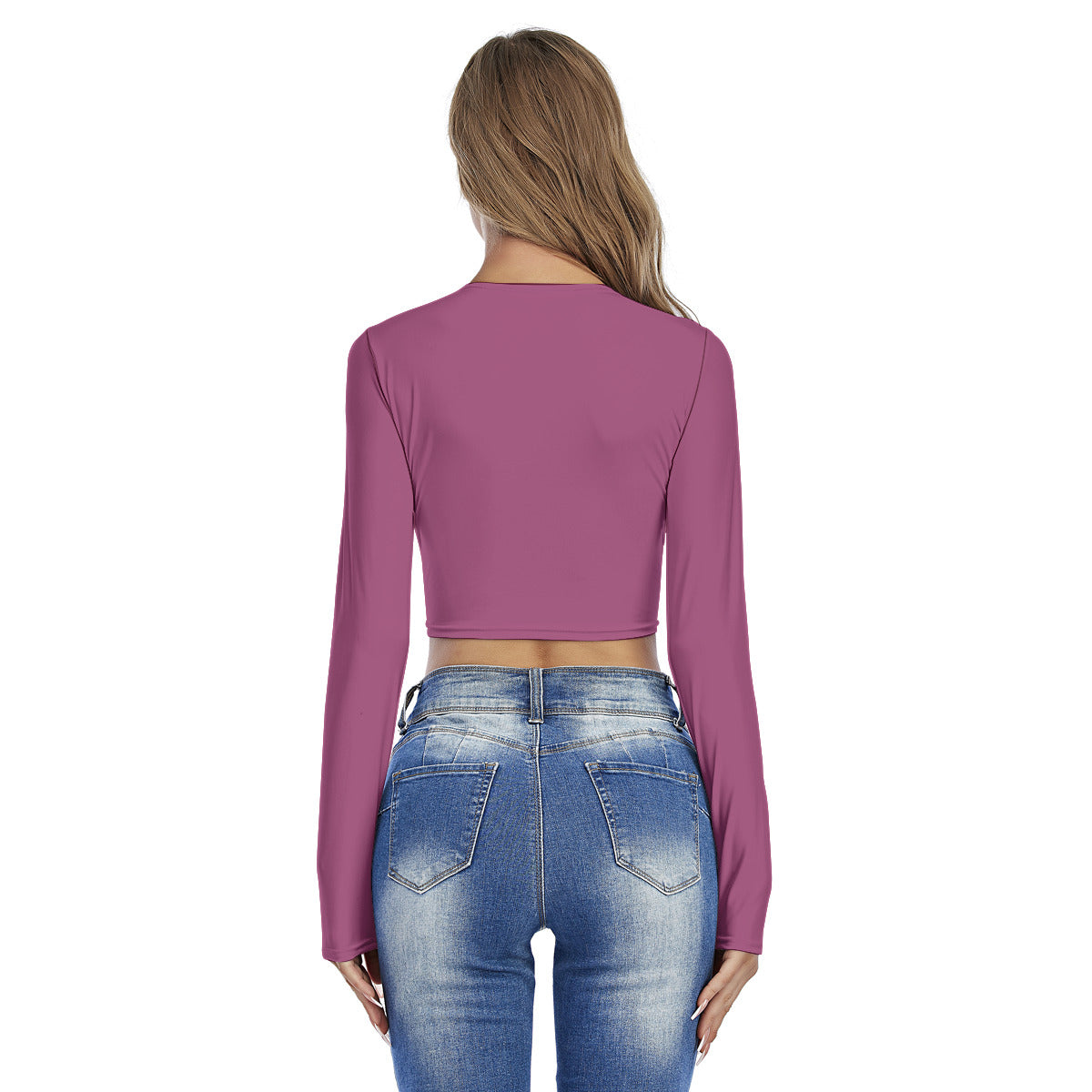 All-Over Print Women's Round Neck Crop Top T-Shirt