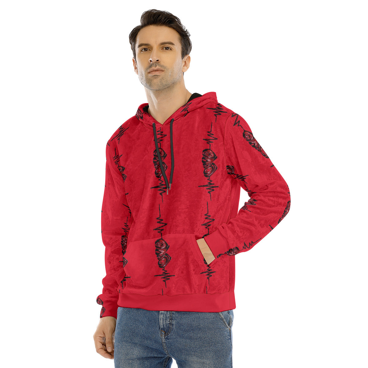 All-Over Print Men's Pullover Hoodie | Velvet