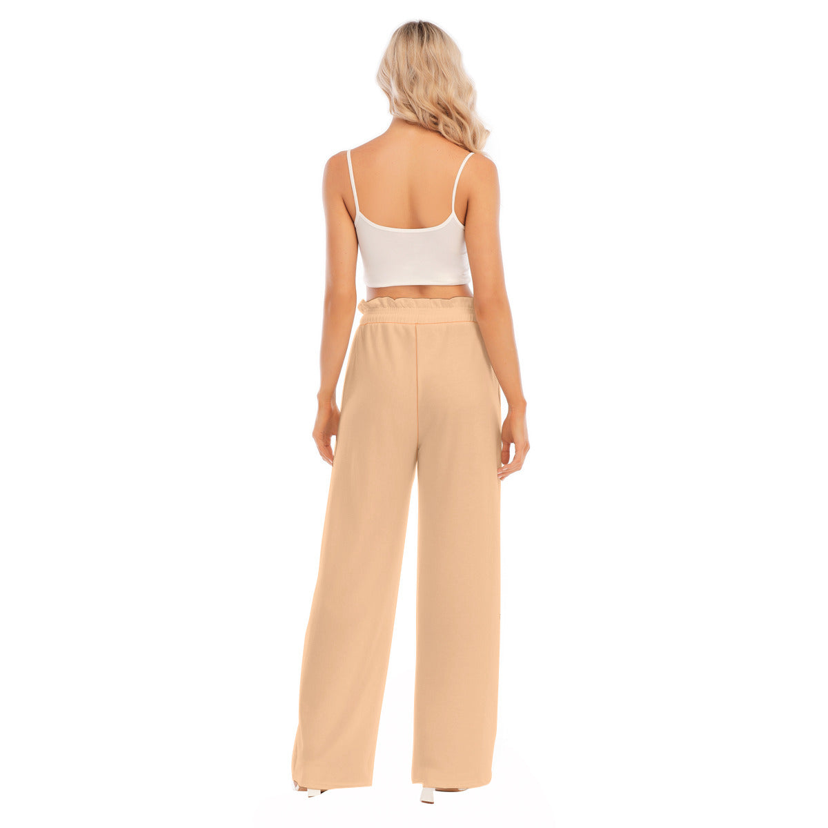 All-Over Print Women's Waist Fungus Edge Wide-leg Pants