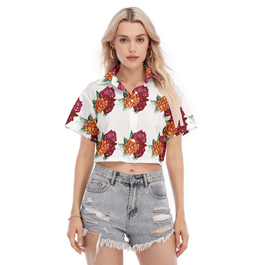 All-Over Print Women's Cropped Shirt