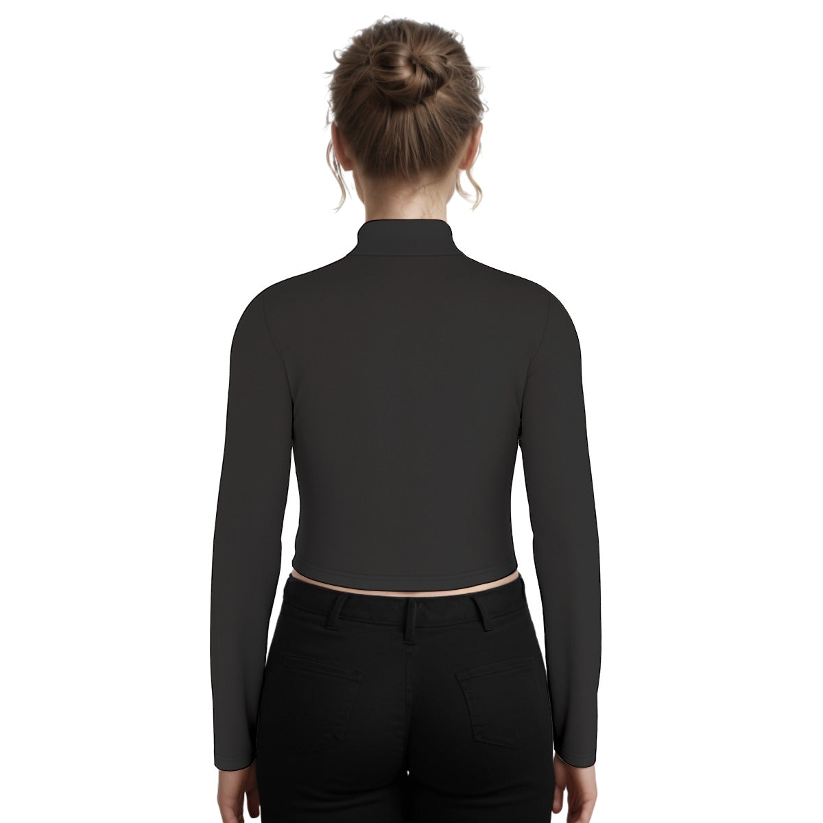 Eco-Friendly All-Over Print Women's Turtleneck T-shirt With Long Sleeve