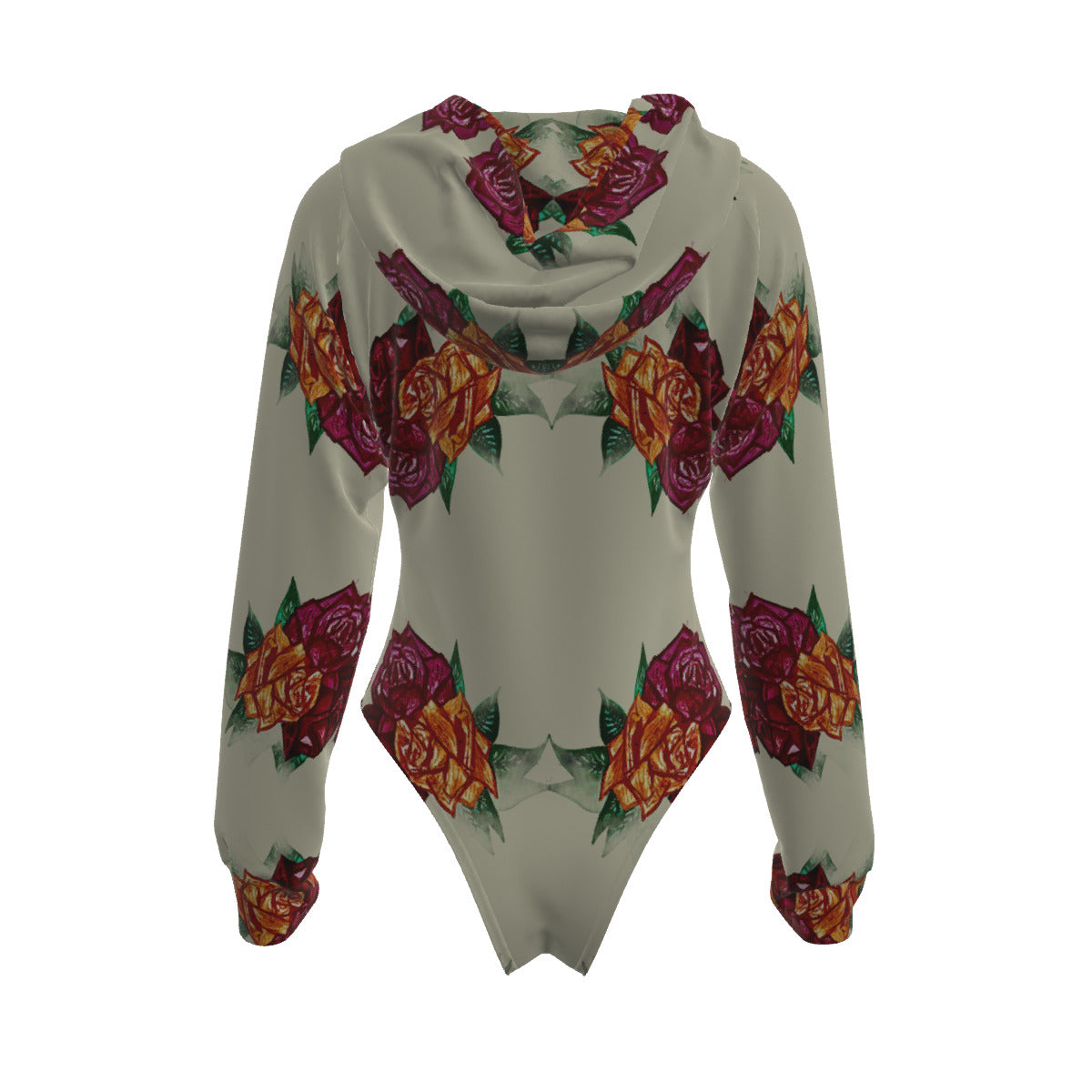 All-Over Print Women's Raglan Sleeve Hooded Bodysuit